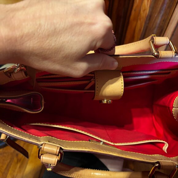 Dooney & Bourke Hot Pink Patent Leather Zip Satchel - Picture 4 of 7